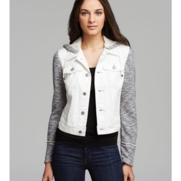 Free People White and Gray Jean Jacket - Picture 1 of 3